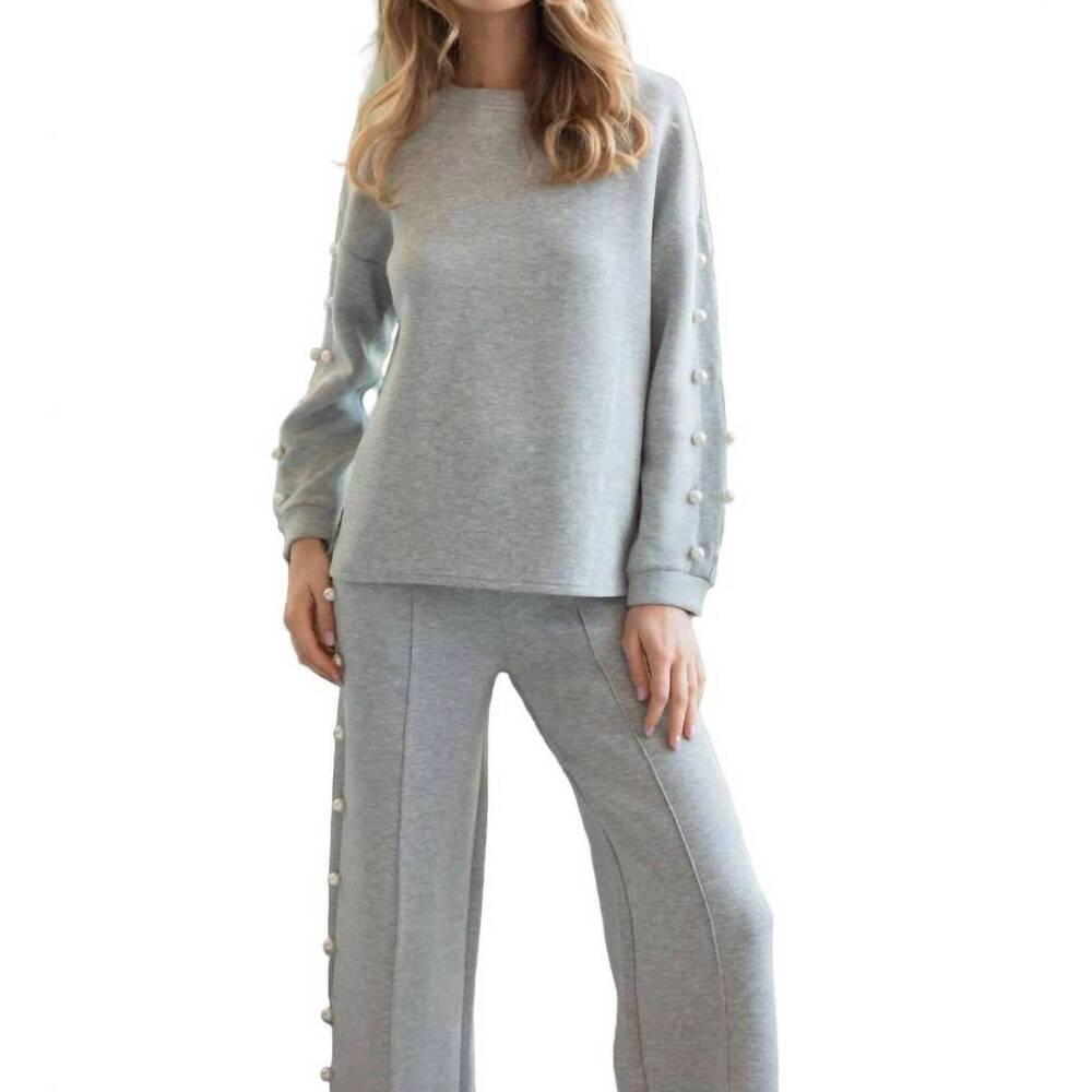 NEW JOH katri pearl top in grey
